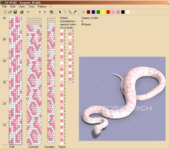 Схема жгута на 6 бисерин змея