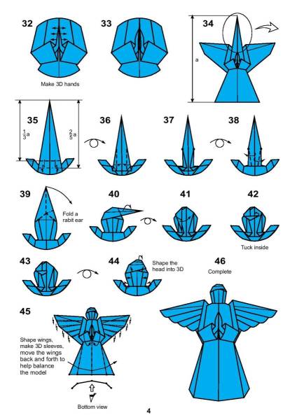 Оригами ангел из бумаги