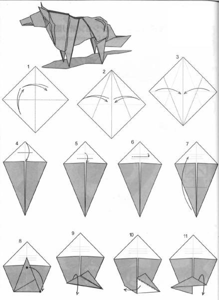 Оригами из бумаги животные